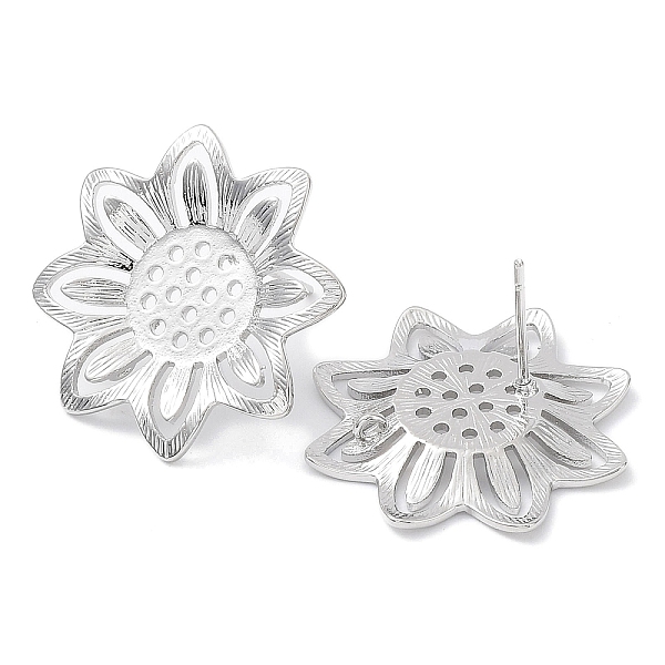 PandaHall Brass Stud Earring Finding, with Vertical Loops, Sunflower, Real Platinum Plated, 25x25mm, Hole: 1.2mm, Pin: 0.7mm Brass Flower
PandaHall Brass Stud Earring Finding, with Vertical Loops, Sunflower, Real Platinum Plated, 25x25mm, Hole: 1.2mm, Pin: 0.7mm Brass Flower