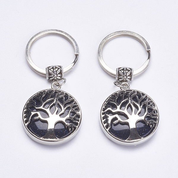 PandaHall Synthetic Blue Goldstone Keychain, with Brass Finding, Flat Round with Tree of Life, 64mm Blue Goldstone Flat Round Multicolor
PandaHall Synthetic Blue Goldstone Keychain, with Brass Finding, Flat Round with Tree of Life, 64mm Blue Goldstone Flat Round Multicolor