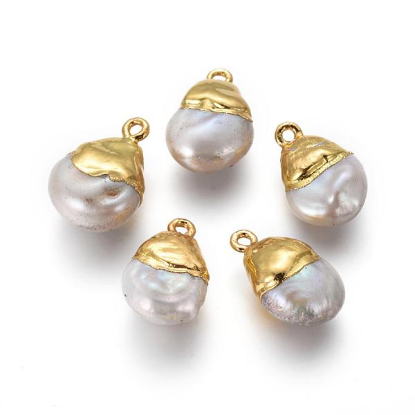 PandaHall Natural Cultured Freshwater Pearl Pendants, with Brass Findings, teardrop, Golden, 19~25x12~15x6~9mm, Hole: 1.8mm Pearl Teardrop
PandaHall Natural Cultured Freshwater Pearl Pendants, with Brass Findings, teardrop, Golden, 19~25x12~15x6~9mm, Hole: 1.8mm Pearl Teardrop