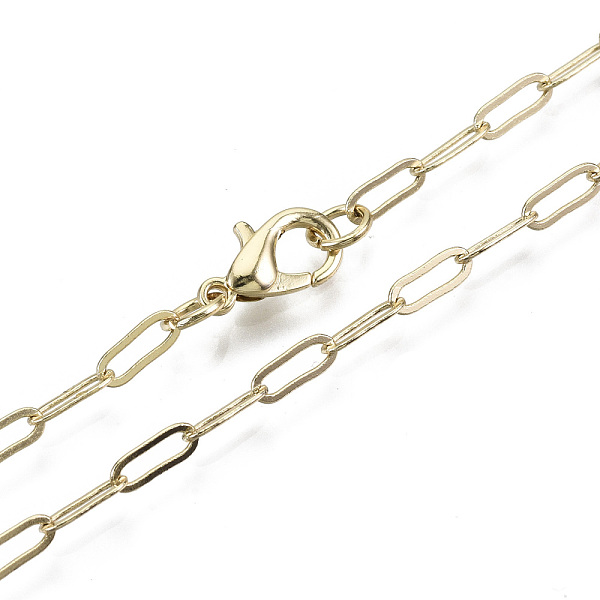PandaHall Brass Paperclip Chains, Drawn Elongated Cable Chains Necklace Making, with Lobster Claw Clasps, Light Gold, 24.01 inch(61cm) long...
PandaHall Brass Paperclip Chains, Drawn Elongated Cable Chains Necklace Making, with Lobster Claw Clasps, Light Gold, 24.01 inch(61cm) long...