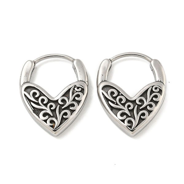 PandaHall 316 Surgical Stainless Steel Hoop Earrings, Heart, Antique Silver, 18.5x14.5mm 316 Surgical Stainless Steel Heart
PandaHall 316 Surgical Stainless Steel Hoop Earrings, Heart, Antique Silver, 18.5x14.5mm 316 Surgical Stainless Steel Heart
