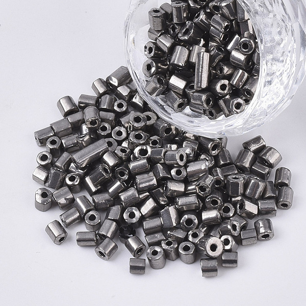 PandaHall 6/0 Two Cut Glass Seed Beads, Hexagon, Metallic Colours, Dark Gray, 3.5~5x3.5~4mm, Hole: 1mm, about 4500pcs/bag Glass Gray
PandaHall 6/0 Two Cut Glass Seed Beads, Hexagon, Metallic Colours, Dark Gray, 3.5~5x3.5~4mm, Hole: 1mm, about 4500pcs/bag Glass Gray