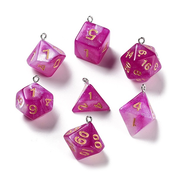 PandaHall 7Pcs 7 Styles Opaque Resin Polyhedral Dice Pendants Set, Glitter Multi-Sided Dice Charms with Platinum Plated Iron Loops, Mixed..., Pink
PandaHall 7Pcs 7 Styles Opaque Resin Polyhedral Dice Pendants Set, Glitter Multi-Sided Dice Charms with Platinum Plated Iron Loops, Mixed..., Pink