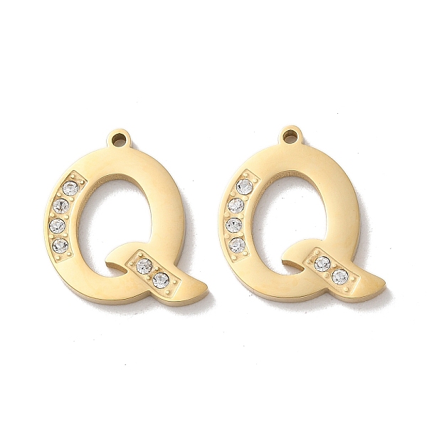 PandaHall Real 14K Gold Plated 304 Stainless Steel Pendants, with Rhinestone, Letter Q, 18x16.5x2mm, Hole: 1.2mm Stainless Steel+Rhinestone..., Clear
PandaHall Real 14K Gold Plated 304 Stainless Steel Pendants, with Rhinestone, Letter Q, 18x16.5x2mm, Hole: 1.2mm Stainless Steel+Rhinestone..., Clear