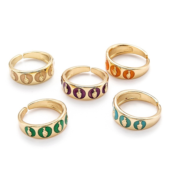 PandaHall (Jewelry Parties Factory Sale)Brass Enamel Cuff Rings, Open Rings, Wide Band Rings, Long-Lasting Plated, Saint, Golden, Mixed..., Multicolor
PandaHall (Jewelry Parties Factory Sale)Brass Enamel Cuff Rings, Open Rings, Wide Band Rings, Long-Lasting Plated, Saint, Golden, Mixed..., Multicolor