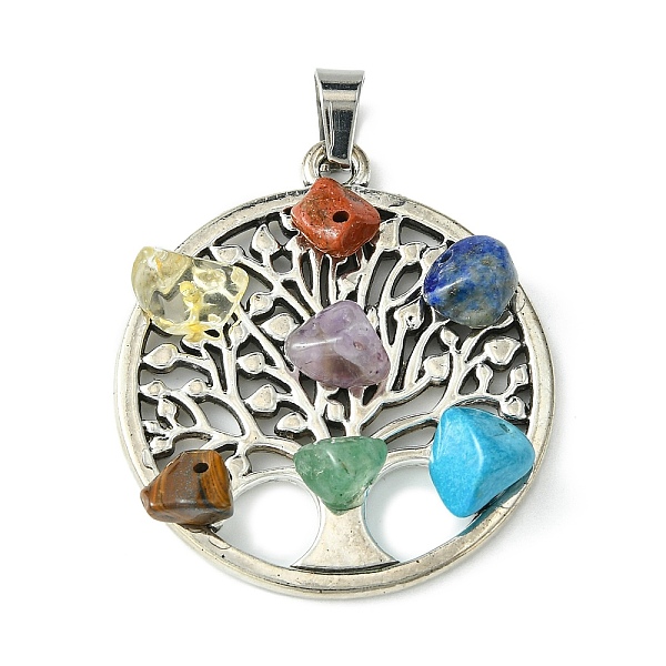 PandaHall Chakra Gemstone Pendants, Tree of Life Charms with Antique Silver Plated Alloy Findings, 38.5x34x7mm, Hole: 7x4.5mm Mixed Stone...
PandaHall Chakra Gemstone Pendants, Tree of Life Charms with Antique Silver Plated Alloy Findings, 38.5x34x7mm, Hole: 7x4.5mm Mixed Stone...