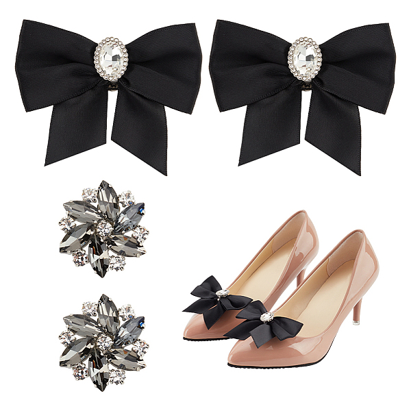 PandaHall 4 Pcs 2 Styles Black Bow Shoe Clip, Rhinestone Flower Shoe Clip Detachable Shoes Buckle Wedding Bridal Shoe Charm for Prom Party...
PandaHall 4 Pcs 2 Styles Black Bow Shoe Clip, Rhinestone Flower Shoe Clip Detachable Shoes Buckle Wedding Bridal Shoe Charm for Prom Party...