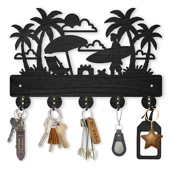 PandaHall Wood & Iron Wall Mounted Hook Hangers, Decorative Organizer Rack, with 2Pcs Screws, 5 Hooks for Bag Clothes Key Scarf Hanging..., Black
PandaHall Wood & Iron Wall Mounted Hook Hangers, Decorative Organizer Rack, with 2Pcs Screws, 5 Hooks for Bag Clothes Key Scarf Hanging..., Black
