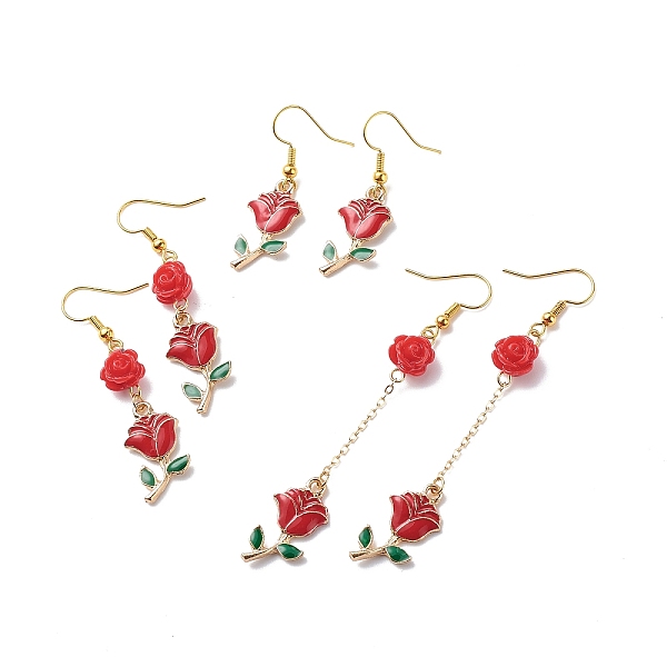 PandaHall 3 Pairs 3 Style Red Alloy Enamel Charms & Rose Beaded Dangle Earrings, Valentine Theme Brass Jewelry for Women, Golden, Rose...
PandaHall 3 Pairs 3 Style Red Alloy Enamel Charms & Rose Beaded Dangle Earrings, Valentine Theme Brass Jewelry for Women, Golden, Rose...