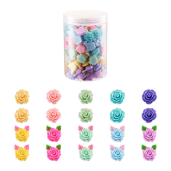 PandaHall Opaque Resin Cabochon, Rose & Flower with Leaf, Mixed Color, 19x8mm, 200pcs/box Resin Flower Multicolor
PandaHall Opaque Resin Cabochon, Rose & Flower with Leaf, Mixed Color, 19x8mm, 200pcs/box Resin Flower Multicolor