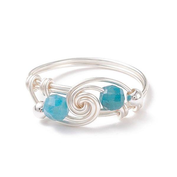 PandaHall Natural Apatite Beaded Spiral Finger Ring, Brass Wire Wrap Jewelry for Women, Silver, US Size 8 1/2(18.5mm) Apatite
PandaHall Natural Apatite Beaded Spiral Finger Ring, Brass Wire Wrap Jewelry for Women, Silver, US Size 8 1/2(18.5mm) Apatite