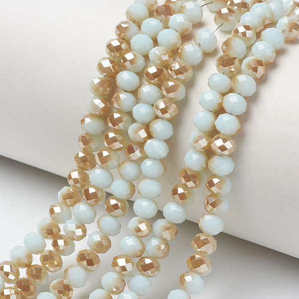 PandaHall Electroplate Opaque Solid Color Glass Beads Strands, Half Plated, Rainbow Plated, Faceted, Rondelle, Light Cyan, 4x3mm, Hole...
PandaHall Electroplate Opaque Solid Color Glass Beads Strands, Half Plated, Rainbow Plated, Faceted, Rondelle, Light Cyan, 4x3mm, Hole...
