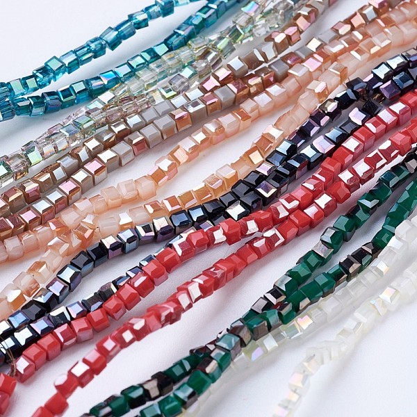 PandaHall Glass Beads Strands, Mixed Style, Faceted, Cube, Mixed Color, 2~2.5x2~2.5x2~2.5mm, Hole: 0.5mm, about 195~200pcs/strand, 16.9~17.5..., Multicolor
PandaHall Glass Beads Strands, Mixed Style, Faceted, Cube, Mixed Color, 2~2.5x2~2.5x2~2.5mm, Hole: 0.5mm, about 195~200pcs/strand, 16.9~17.5..., Multicolor