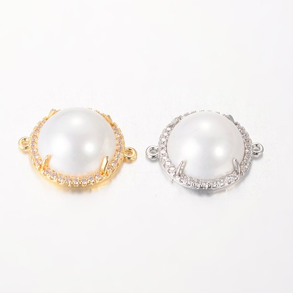 PandaHall Half Round Brass Micro Pave Cubic Zirconia Links, with Acrylic Pearl, Mixed Color, 22x18x8mm, Hole: 0.5mm Brass+Cubic Zirconia...
PandaHall Half Round Brass Micro Pave Cubic Zirconia Links, with Acrylic Pearl, Mixed Color, 22x18x8mm, Hole: 0.5mm Brass+Cubic Zirconia...