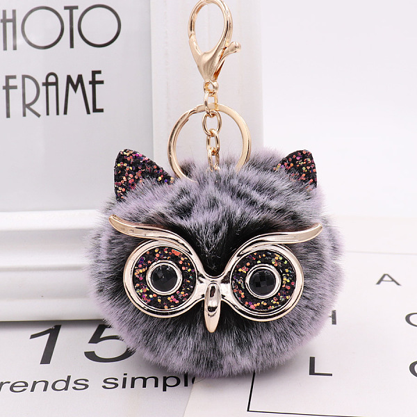 PandaHall Pom Pom Ball Keychain, with KC Gold Tone Plated Alloy Lobster Claw Clasps, Iron Key Ring and Chain, Owl, Dark Gray, 12cm Alloy Owl
PandaHall Pom Pom Ball Keychain, with KC Gold Tone Plated Alloy Lobster Claw Clasps, Iron Key Ring and Chain, Owl, Dark Gray, 12cm Alloy Owl