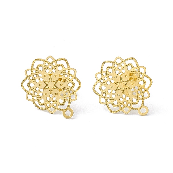 PandaHall 304 Stainless Steel Stud Earrings Finding, Hollow Flower, with Horizontal Loop, Golden, 17x14mm, Hole: 1.2mm, Pin: 0.85mm 304...
PandaHall 304 Stainless Steel Stud Earrings Finding, Hollow Flower, with Horizontal Loop, Golden, 17x14mm, Hole: 1.2mm, Pin: 0.85mm 304...