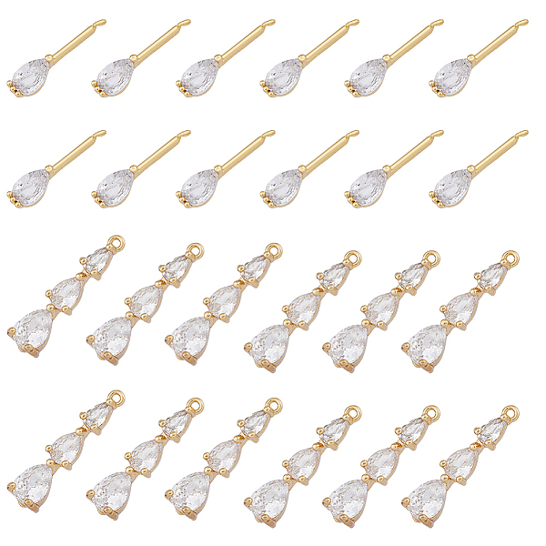 PandaHall HOBBIESAY 12Pcs 2 Style Brass Cubic Zirconia Pendants, Teardrop, Clear, Real 18K Gold Plated, 15~23x3~6x2.5~4mm, Hole: 1mm...
PandaHall HOBBIESAY 12Pcs 2 Style Brass Cubic Zirconia Pendants, Teardrop, Clear, Real 18K Gold Plated, 15~23x3~6x2.5~4mm, Hole: 1mm...