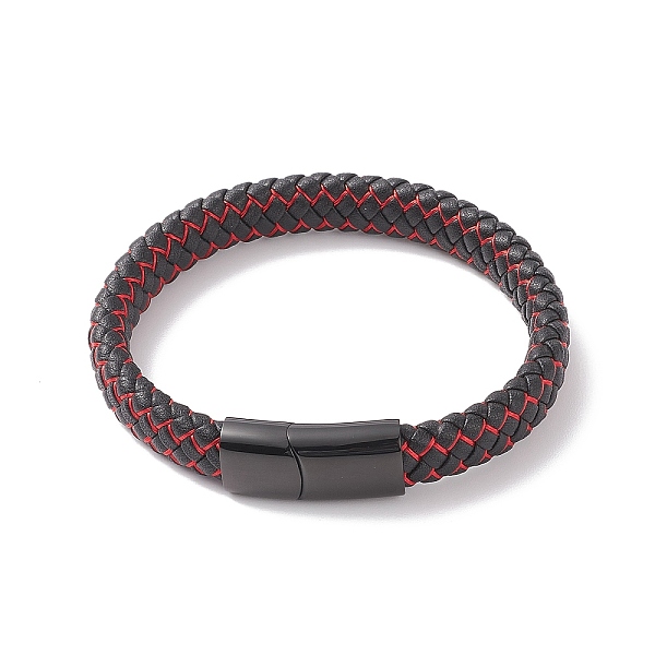 PandaHall Leather Braided Cord Bracelets, with Nylon and 304 Stainless Steel Magnetic Clasp, Rectangle, Gunmetal, 8-5/8 inch(22cm), 12x6mm...
PandaHall Leather Braided Cord Bracelets, with Nylon and 304 Stainless Steel Magnetic Clasp, Rectangle, Gunmetal, 8-5/8 inch(22cm), 12x6mm...