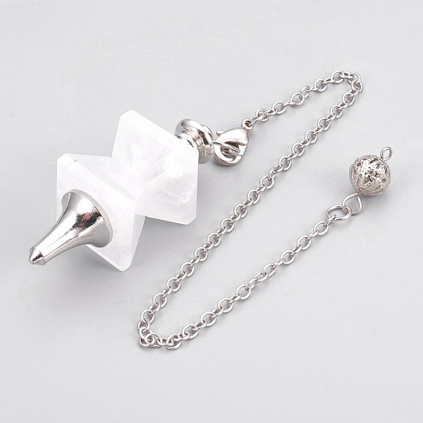 PandaHall Natural Quartz Crystal Dowsing Pendulums, with Platinum Tone Brass Findings, Trapezoid, 235mm, Hole: 2mm Quartz Crystal Trapezoid..., White
PandaHall Natural Quartz Crystal Dowsing Pendulums, with Platinum Tone Brass Findings, Trapezoid, 235mm, Hole: 2mm Quartz Crystal Trapezoid..., White