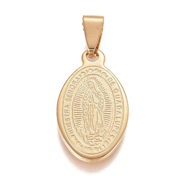 PandaHall 304 Stainless Steel Pendants, Oval with Virgin Mary, Golden, 27x15x1.5mm, Hole: 3.5x8.5mm 304 Stainless Steel Oval
PandaHall 304 Stainless Steel Pendants, Oval with Virgin Mary, Golden, 27x15x1.5mm, Hole: 3.5x8.5mm 304 Stainless Steel Oval