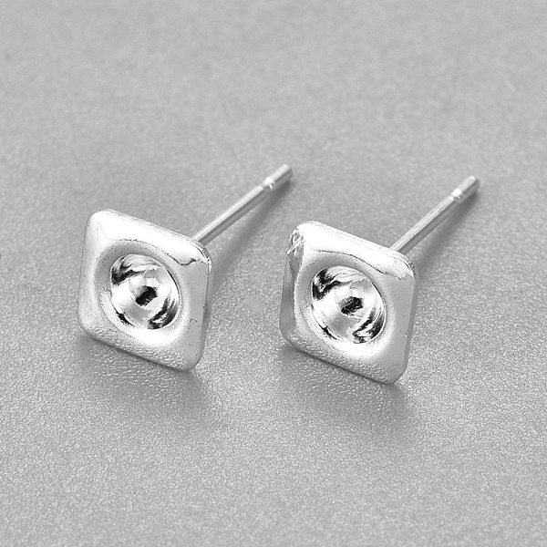 PandaHall 304 Stainless Steel Ear Stud Components, Square, Silver, 13mm, Square: 6x6x2mm, Tray: 3mm, Pin: 0.7mm 304 Stainless Steel Square
PandaHall 304 Stainless Steel Ear Stud Components, Square, Silver, 13mm, Square: 6x6x2mm, Tray: 3mm, Pin: 0.7mm 304 Stainless Steel Square