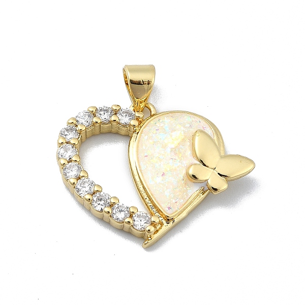 PandaHall Brass Micro Pave Clear Cubic Zirconia Pendants, with Sythetic Opal, Heart, Real 18K Gold Plated, 19x23.5x4.5mm, Hole: 4x3.5mm...
PandaHall Brass Micro Pave Clear Cubic Zirconia Pendants, with Sythetic Opal, Heart, Real 18K Gold Plated, 19x23.5x4.5mm, Hole: 4x3.5mm...