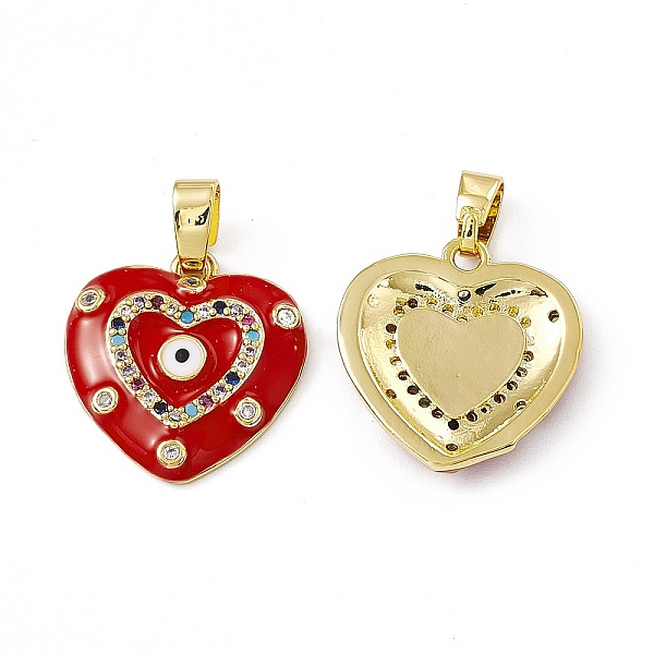 PandaHall Brass Enamel Pendants, Micro Pave Cubic Zirconia, with Glass Rhinestone, Real 18K Gold Plated, Heart with Evi Eye Charm, Red...
PandaHall Brass Enamel Pendants, Micro Pave Cubic Zirconia, with Glass Rhinestone, Real 18K Gold Plated, Heart with Evi Eye Charm, Red...