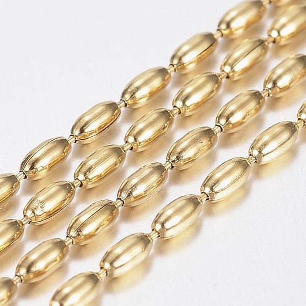 PandaHall Handmade Ion Plating(IP) 304 Stainless Steel Ball Chains, with Spool, Oval, Golden, 3.5x1.5mm, about 10m/roll(10.936yards/roll)...
PandaHall Handmade Ion Plating(IP) 304 Stainless Steel Ball Chains, with Spool, Oval, Golden, 3.5x1.5mm, about 10m/roll(10.936yards/roll)...