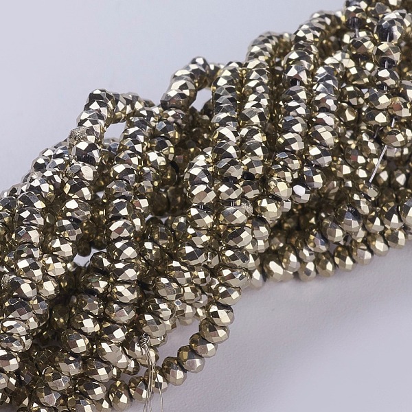 PandaHall Electroplate Glass Beads Strands, Full Plated, Faceted, Rondelle, Golden Plated, 2.5x1mm, Hole: 0.5mm, about 185~190pcs/strand, 13...
PandaHall Electroplate Glass Beads Strands, Full Plated, Faceted, Rondelle, Golden Plated, 2.5x1mm, Hole: 0.5mm, about 185~190pcs/strand, 13...