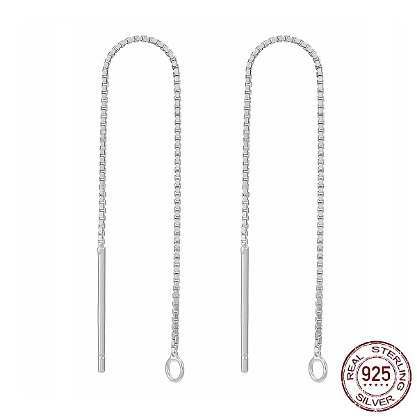PandaHall Rhodium Plated 925 Sterling Silver Stud Earring Findings, Ear Threads, Box Chains, Platinum, 68~70x0.65mm, Hole: 1~2mm Sterling...
PandaHall Rhodium Plated 925 Sterling Silver Stud Earring Findings, Ear Threads, Box Chains, Platinum, 68~70x0.65mm, Hole: 1~2mm Sterling...