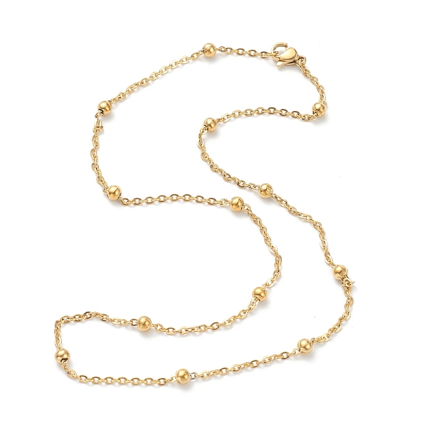 PandaHall Vacuum Plating 304 Stainless Steel Cable Chain Necklaces, with Round Beads, Golden, 17.79 inch(45.2cm), 2mm 304 Stainless Steel
PandaHall Vacuum Plating 304 Stainless Steel Cable Chain Necklaces, with Round Beads, Golden, 17.79 inch(45.2cm), 2mm 304 Stainless Steel