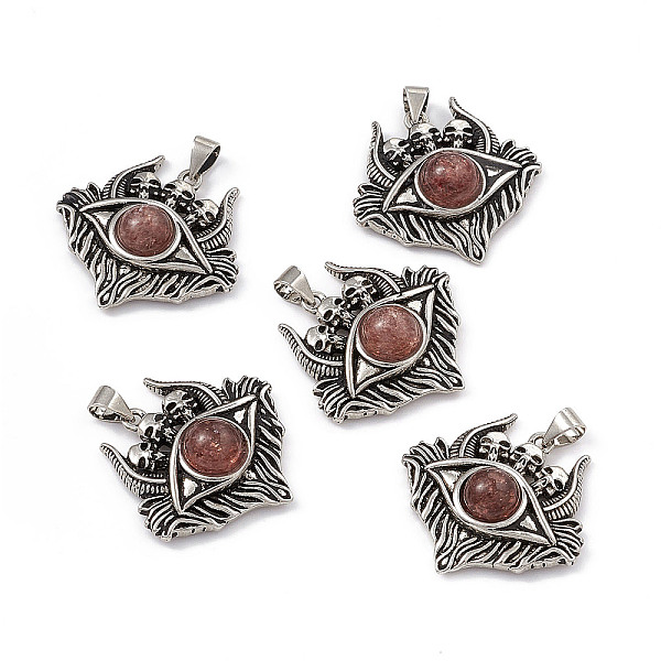 PandaHall Halloween Natural Strawberry Quartz Pendants, Eye with Skull Charms, with Antique Silver Plated Brass Findings, 26x27x8.5mm, Hole...
PandaHall Halloween Natural Strawberry Quartz Pendants, Eye with Skull Charms, with Antique Silver Plated Brass Findings, 26x27x8.5mm, Hole...