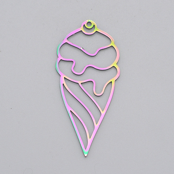 PandaHall Ion Plating(IP) 201 Stainless Steel Pendants, Laser Cut, Ice Cream, Rainbow Color, 45.5x21x1mm, Hole: 1.6mm 201 Stainless Steel...
PandaHall Ion Plating(IP) 201 Stainless Steel Pendants, Laser Cut, Ice Cream, Rainbow Color, 45.5x21x1mm, Hole: 1.6mm 201 Stainless Steel...