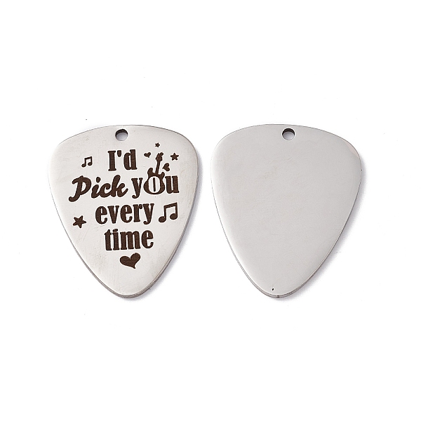 PandaHall 201 Stainless Steel Pendants, Guitar Pick Charm, Laser Cut, with Word I'd Pick You Every Time, Stainless Steel Color, 35x28x1.5mm...
PandaHall 201 Stainless Steel Pendants, Guitar Pick Charm, Laser Cut, with Word I'd Pick You Every Time, Stainless Steel Color, 35x28x1.5mm...