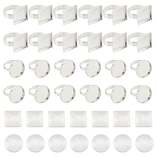 PandaHall DICOSMETIC DIY Blank Dome Adjustable Ring Making Kit, Including Brass Pad Ring Components, Glass Cabochons, Square & Flat Round..., Clear
PandaHall DICOSMETIC DIY Blank Dome Adjustable Ring Making Kit, Including Brass Pad Ring Components, Glass Cabochons, Square & Flat Round..., Clear