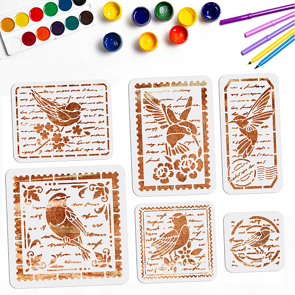 PandaHall 6Pcs 6 Styles PET Hollow Out Drawing Painting Stencils, for DIY Scrapbook, Photo Album, Bird Pattern, 150~300x150~300mm, 1pc/style...
PandaHall 6Pcs 6 Styles PET Hollow Out Drawing Painting Stencils, for DIY Scrapbook, Photo Album, Bird Pattern, 150~300x150~300mm, 1pc/style...
