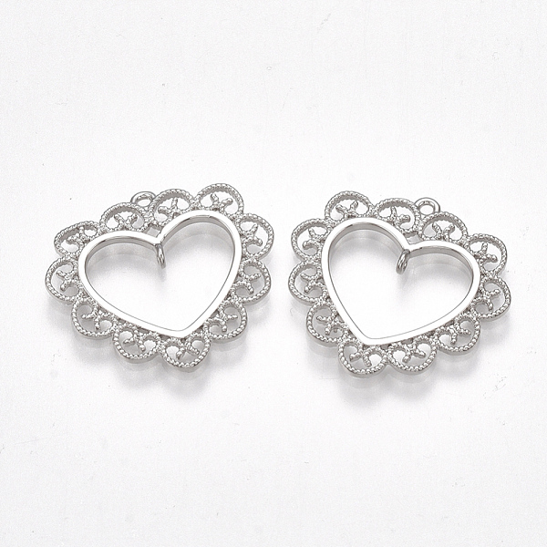 PandaHall Brass Links connectors, Heart, Nickel Free, Real Platinum Plated, 20.5x22.5x1.5mm, Hole: 1mm Brass Heart
PandaHall Brass Links connectors, Heart, Nickel Free, Real Platinum Plated, 20.5x22.5x1.5mm, Hole: 1mm Brass Heart