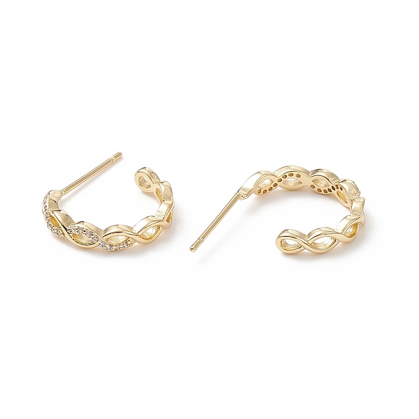 PandaHall Cubic Zirconia Infinity Stud Earrings, Real 18K Gold Plated Brass Half Hoop Earrings for Women, Cadmium Free & Nickel Free & Lead..., Clear
PandaHall Cubic Zirconia Infinity Stud Earrings, Real 18K Gold Plated Brass Half Hoop Earrings for Women, Cadmium Free & Nickel Free & Lead..., Clear