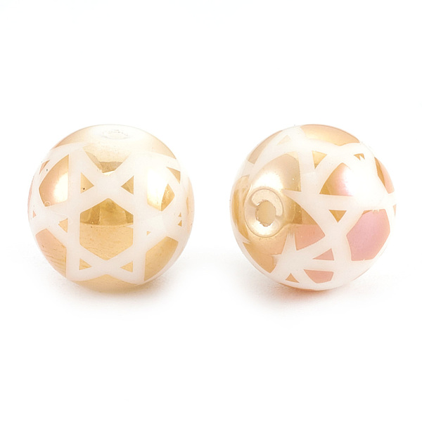 PandaHall Electroplate Glass Beads, for Jewish, Round with Star of David, Rainbow Plated, 10x9.5~10mm, Hole: 1.2mm, 200pcs/bag Glass Star
PandaHall Electroplate Glass Beads, for Jewish, Round with Star of David, Rainbow Plated, 10x9.5~10mm, Hole: 1.2mm, 200pcs/bag Glass Star