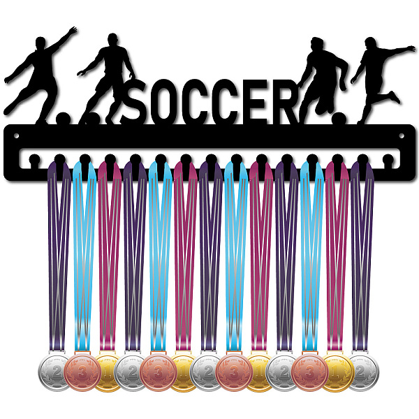 PandaHall Fashion Iron Medal Hanger Holder Display Wall Rack, 15 Hooks, with Screws, Football, 150x400mm Iron Football
PandaHall Fashion Iron Medal Hanger Holder Display Wall Rack, 15 Hooks, with Screws, Football, 150x400mm Iron Football