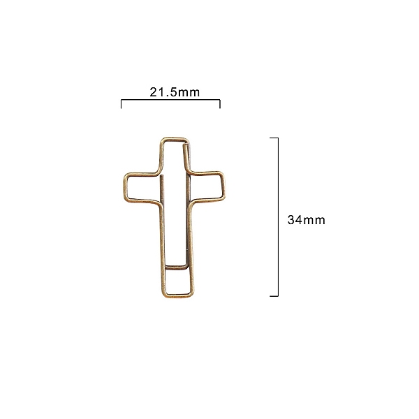 PandaHall 100Pcs Metal Paper Clips, Religion Cross Spiral Wire Paperclips, Antique Bronze, 34x21.5mm Metal Cross
PandaHall 100Pcs Metal Paper Clips, Religion Cross Spiral Wire Paperclips, Antique Bronze, 34x21.5mm Metal Cross