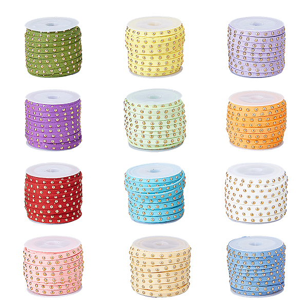 PandaHall SUPERFINDINGS 12 Rolls 12 Colors Faux Suede Cord, with Golden Tone Alloy Rivet, For Punk Rock Jewelry Making, Mixed Color, 5x2.5mm..., Multicolor
PandaHall SUPERFINDINGS 12 Rolls 12 Colors Faux Suede Cord, with Golden Tone Alloy Rivet, For Punk Rock Jewelry Making, Mixed Color, 5x2.5mm..., Multicolor