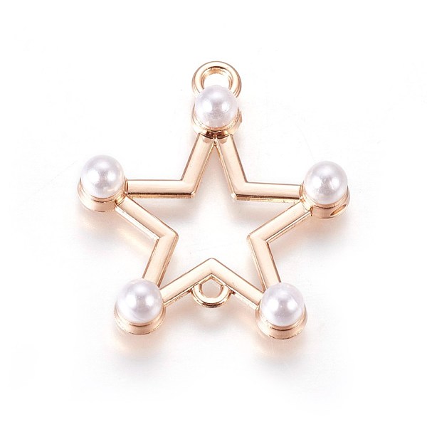 PandaHall ABS Plastic Beads Links Connectors, with Alloy Findings, Star, Light Gold, 28x25.5x5mm, Hole: 1.6~2mm Alloy Star White
PandaHall ABS Plastic Beads Links Connectors, with Alloy Findings, Star, Light Gold, 28x25.5x5mm, Hole: 1.6~2mm Alloy Star White