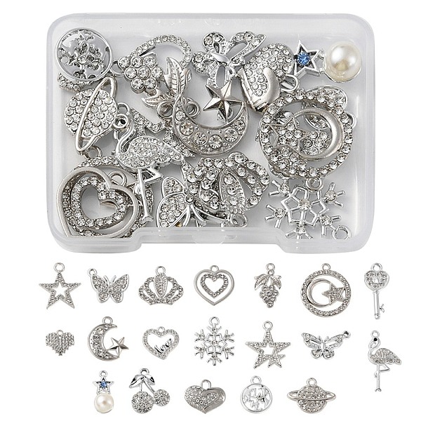 PandaHall 20Pcs 20 Styles Alloy Crystal Rhinestone Pendants, Snowflake & Star & Heart & Butterfly & Flamingo Charms, Platinum..., Clear
PandaHall 20Pcs 20 Styles Alloy Crystal Rhinestone Pendants, Snowflake & Star & Heart & Butterfly & Flamingo Charms, Platinum..., Clear