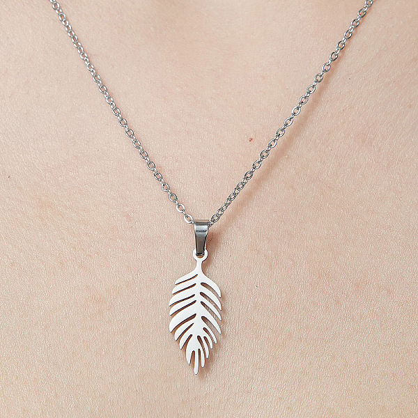 PandaHall 201 Stainless Steel Hollow Leaf Pendant Necklace, Stainless Steel Color, 17.72 inch(45cm) 201 Stainless Steel Leaf
PandaHall 201 Stainless Steel Hollow Leaf Pendant Necklace, Stainless Steel Color, 17.72 inch(45cm) 201 Stainless Steel Leaf