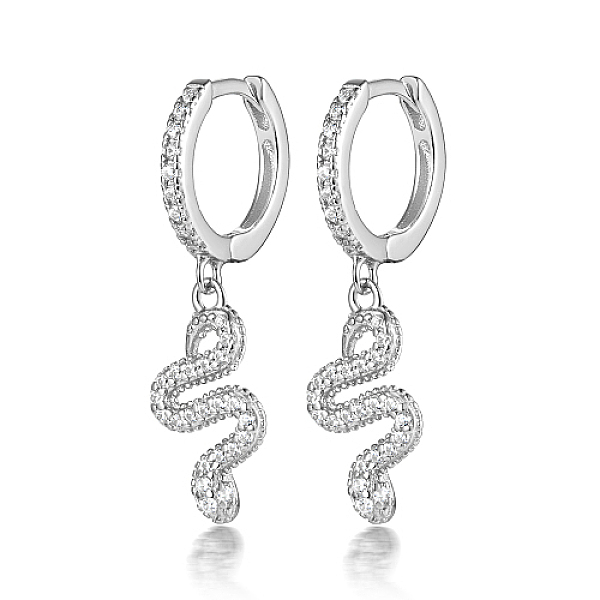 PandaHall 925 Sterling Silver Dangle Hoop Earrings, Snake, Silver, 10mm Sterling Silver Snake
PandaHall 925 Sterling Silver Dangle Hoop Earrings, Snake, Silver, 10mm Sterling Silver Snake