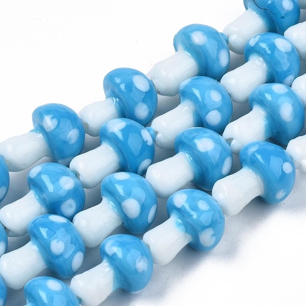 PandaHall Mushroom Handmade Lampwork Beads Strands, Deep Sky Blue, 12.5~14x10~11mm, Hole: 1.2~1.5mm, about 24~25pcs/strand, 12.20 inch~12.99...
PandaHall Mushroom Handmade Lampwork Beads Strands, Deep Sky Blue, 12.5~14x10~11mm, Hole: 1.2~1.5mm, about 24~25pcs/strand, 12.20 inch~12.99...