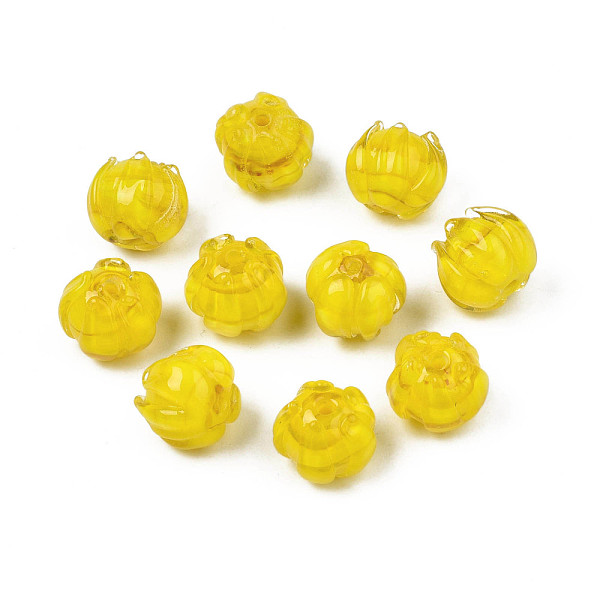 PandaHall Handmade Lampwork Beads, Flower, Gold, 10~11x11.5~12.5mm, Hole: 1.2mm Lampwork Flower Gold
PandaHall Handmade Lampwork Beads, Flower, Gold, 10~11x11.5~12.5mm, Hole: 1.2mm Lampwork Flower Gold