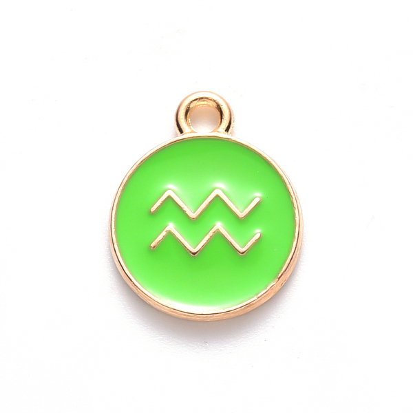 PandaHall Alloy Enamel Pendants, Cadmium Free & Lead Free, Flat Round with Constellation, Light Gold, Pale Green, Aquarius, 15x12x2mm, Hole...
PandaHall Alloy Enamel Pendants, Cadmium Free & Lead Free, Flat Round with Constellation, Light Gold, Pale Green, Aquarius, 15x12x2mm, Hole...
