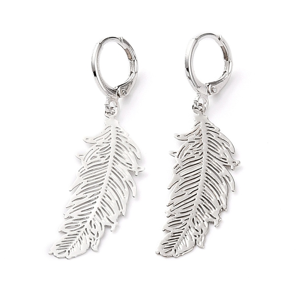 PandaHall 304 Stainless Steel Leverback Earrings, with Brass Feather Pendants, Platinum & Stainless Steel Color, 1-7/8 inch(47mm), Pin...
PandaHall 304 Stainless Steel Leverback Earrings, with Brass Feather Pendants, Platinum & Stainless Steel Color, 1-7/8 inch(47mm), Pin...